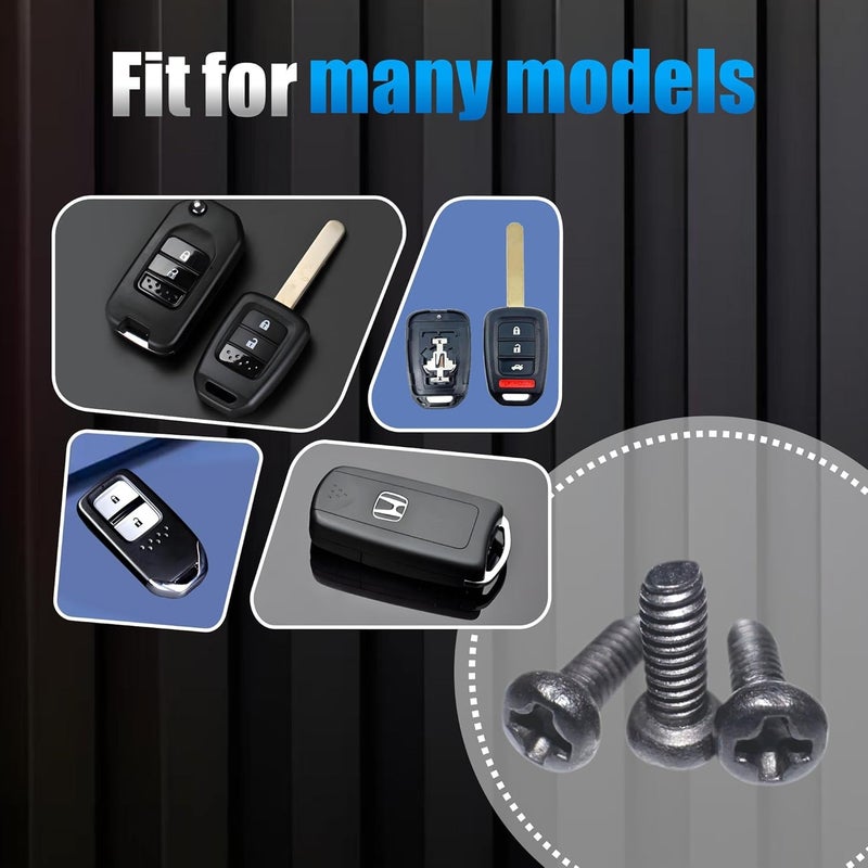 senkap 10Pcs Key Fob Screw with Repair Kit,Replacement Part 35116-SDA-A11 Compatible with Honda Key Remotes Since 2003 Black - Image 5